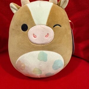 Squishmallows Tan and Cream Winking Cow Plush